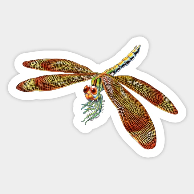 Dragonfly Sticker by Tim Jeffs Art